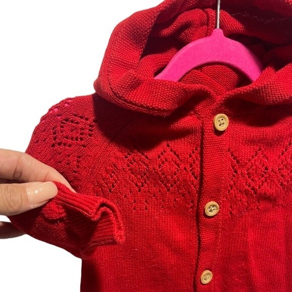 Carter’s Baby Organic Sweater Knit Pointelle Jumpsuit, 6 Months - Picture 3 of 8